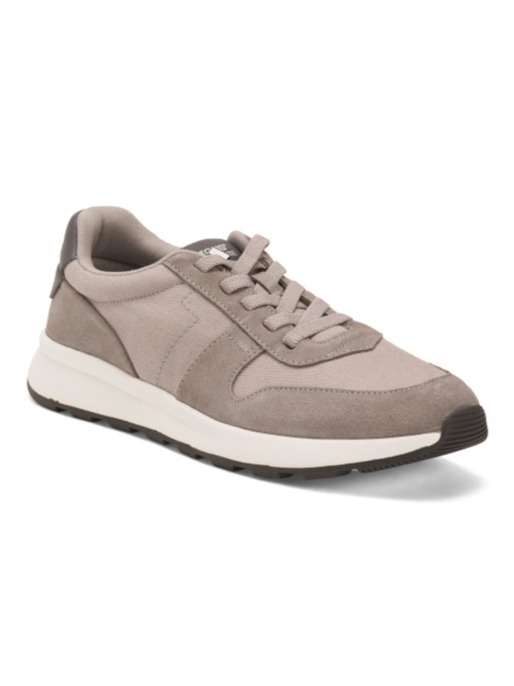 TOMS Men's Grey Suede Travel Lite Retro Sneakers with Brand Logo Accents